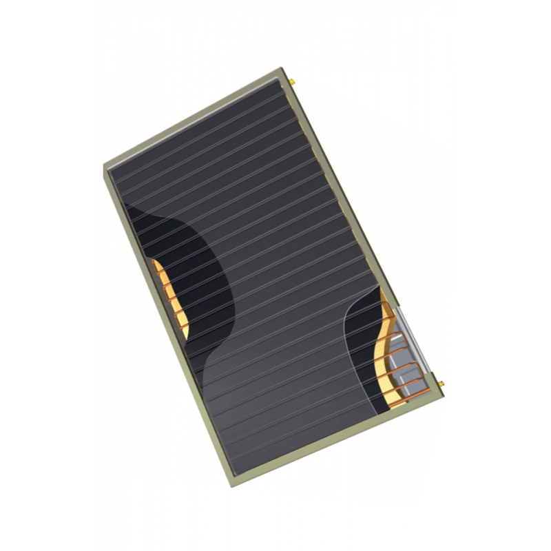 Flat TS 500 solar collector, union nut connections