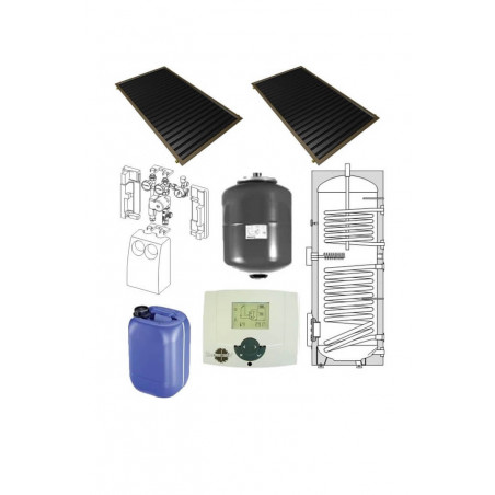 2 solar collector system with boiler 200L