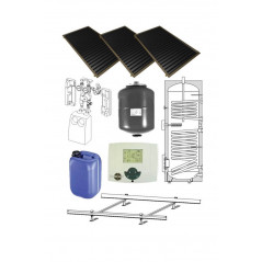 3 solar collector system with boiler 300L