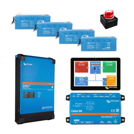 Komplekts DEUS-20kWh-5kVA ar 20kWh LFP akumulatoru un MultiPlus-II 48V 5000VA