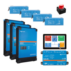 Komplekts DEUS-20kWh-3x-5kVA ar 20kWh LFP akumulatoru un 3 MultiPlus-II 48V 5000VA