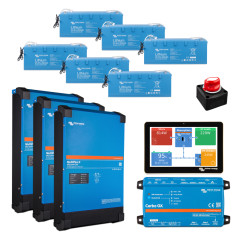 Komplekts DEUS-30kWh-3x-5kVA ar 30kWh LFP akumulatoru un 3 MultiPlus-II 48V 5000VA