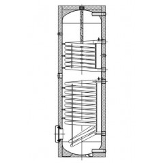 Boiler / storage tank with 2 heat exchangers 200L TS-S