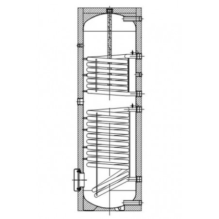 Boiler / storage tank with 2 heat exchangers 200L TS-S