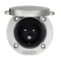 Power Inlet Polyamid with cover 16A/250Vac (2p/3w)
