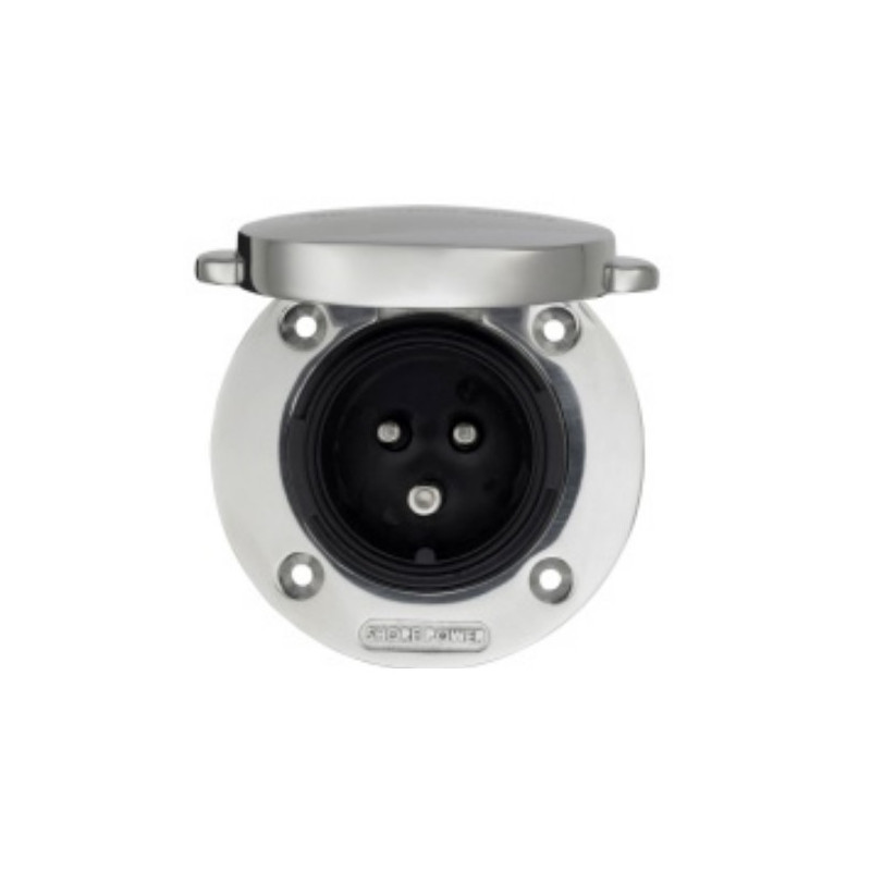 Strāvas ieeja (Poliamīds) ar vāku 16A/250Vac (2p/3w)