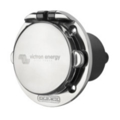 Power Inlet stainless with cover 16A/250Vac (2p/3w)