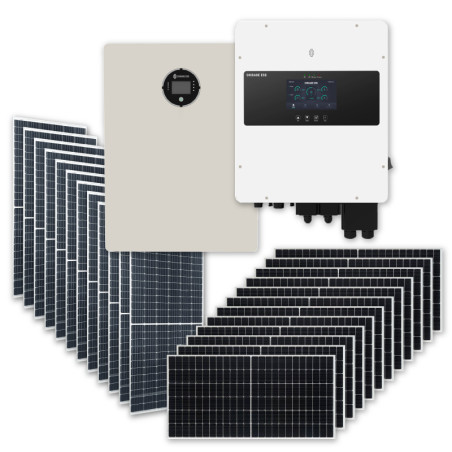 10,8kW PV modules with 10kW hybrid inverter and 16kWh LFP battery